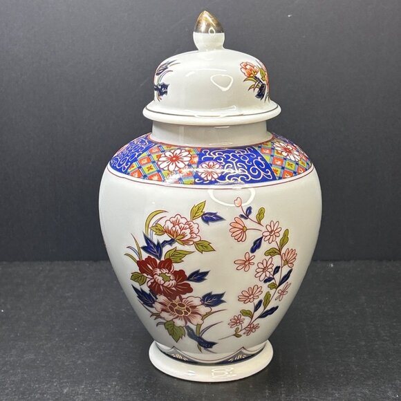 Vintage The Orient Inc Japanese Temple Ginger Jar Gold Lidded Porcelain 1960’s - Picture 4 of 8